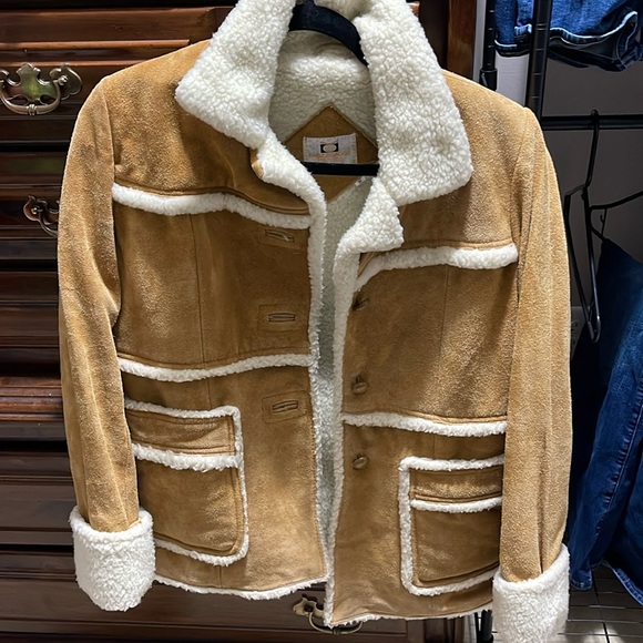 Vintage Ambassador Tan Penny Lane Suede Coat M - Picture 1 of 8